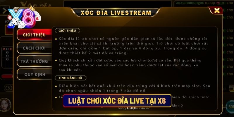 Luật Chơi Xóc Đĩa Live Tại X8