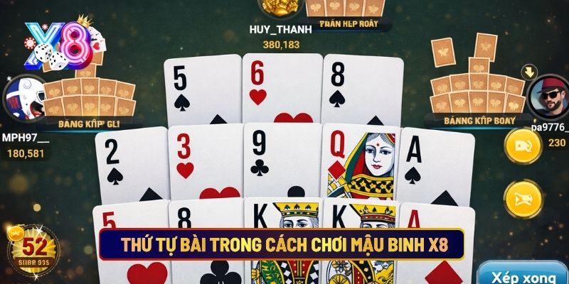 Thứ Tự Bài Trong Cách Chơi Mậu Binh X8